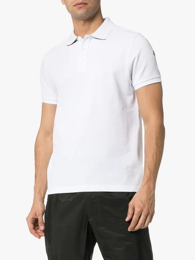 Shop Moncler Classic Polo Shirt - White