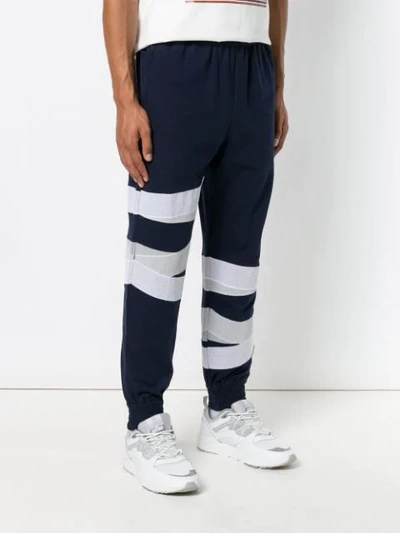 Shop Danshan Contrast Panel Track Pants - Blue