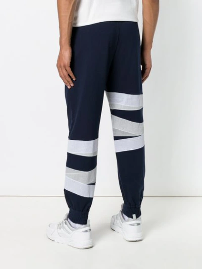 Shop Danshan Contrast Panel Track Pants - Blue