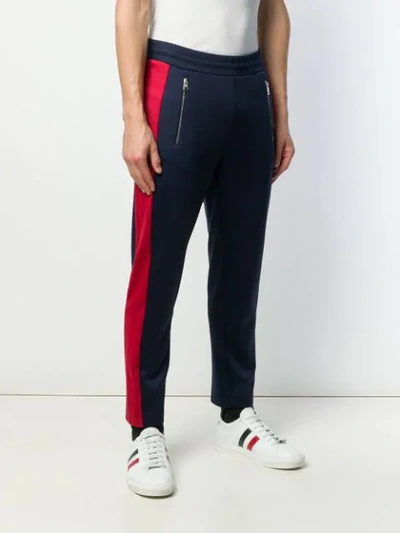 Shop Moncler Side-stripe Track Trousers In Blue