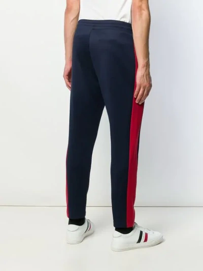 Shop Moncler Side-stripe Track Trousers In Blue