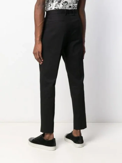 Shop Dolce & Gabbana Bug Embroidered Tailored Trousers In Black