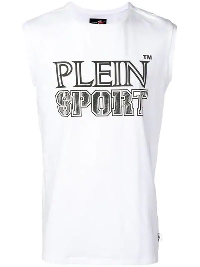 Shop Plein Sport Logo Tank Top In White