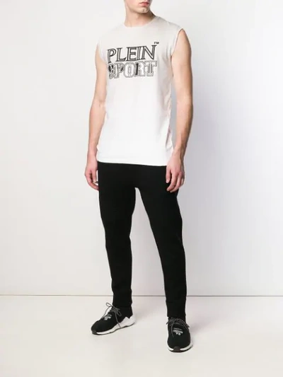 Shop Plein Sport Logo Tank Top In White