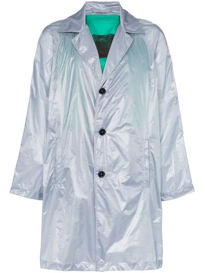 Shop Raf Simons 3b Single Breasted Raincoat In Grey