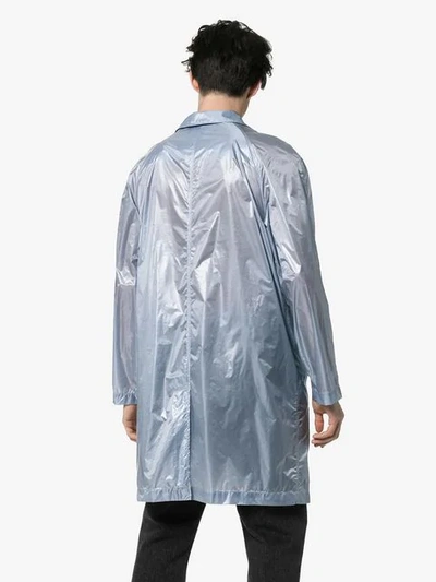 Shop Raf Simons 3b Single Breasted Raincoat In Grey
