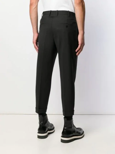 Shop Neil Barrett Cropped Trousers In Black