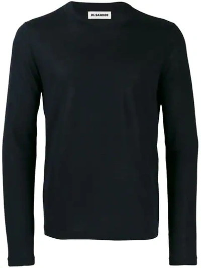 Shop Jil Sander Long-sleeve Fitted Sweater In Blue