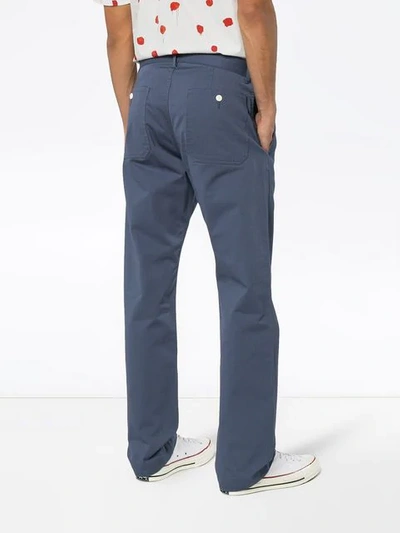 Shop Visvim Pastoral Straight-leg Trousers In Blue