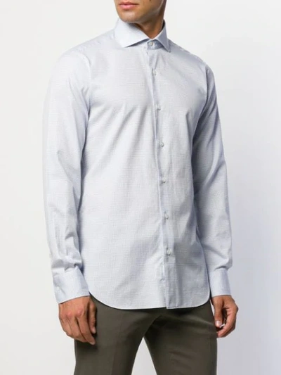 Shop Barba Long-sleeve Fitted Shirt In Blue