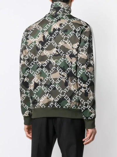 Shop Valentino Vltn Camouflage Jacket In Green