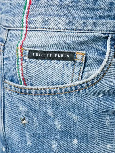Shop Philipp Plein Slim Fit Jeans In Blue