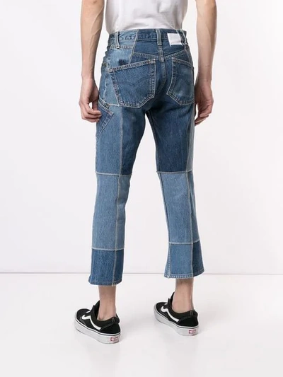 Shop Takahiromiyashita The Soloist Cropped Patch Jeans In Blue