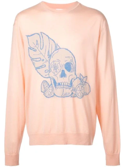 Shop Alchemist Paradise Skull Intarsia Jumper In Pink