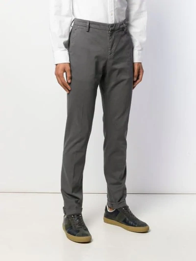 Shop Dondup Slim-fit Tailored Trousers In Grey