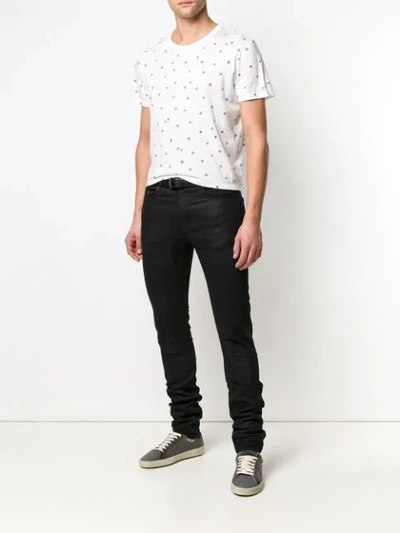 Shop Saint Laurent Short Sleeve Star T-shirt In White