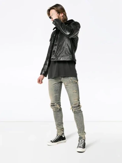 Shop Amiri Mx1 Bandana Slim Fit Jeans In Din Dirty Indigo