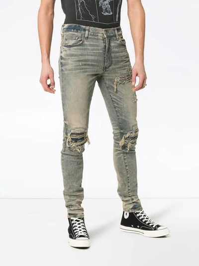 Shop Amiri Mx1 Bandana Slim Fit Jeans In Din Dirty Indigo