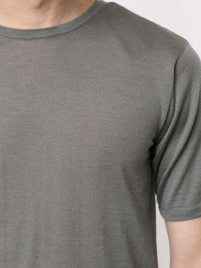 Shop Giorgio Armani Fine Knit T-shirt In Grey