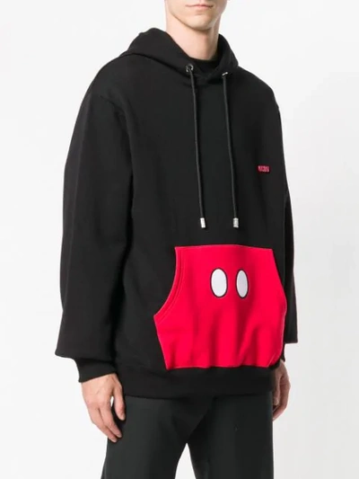 Shop Gcds X Disney Mickey Mouse Detail Hoodie In Black