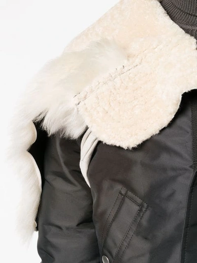 Shop Rick Owens Fur Hooded Jacket In Black