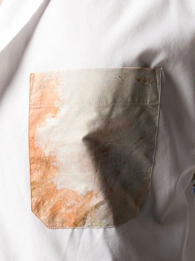 Shop Marni Panelled Print Boxy Shirt In White