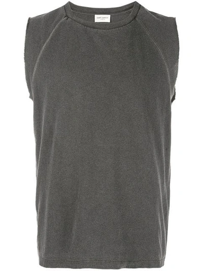 SAINT LAURENT 无袖T恤 - 灰色