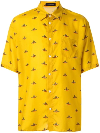 Shop Johnundercover Logo Print Shirt In Yellow