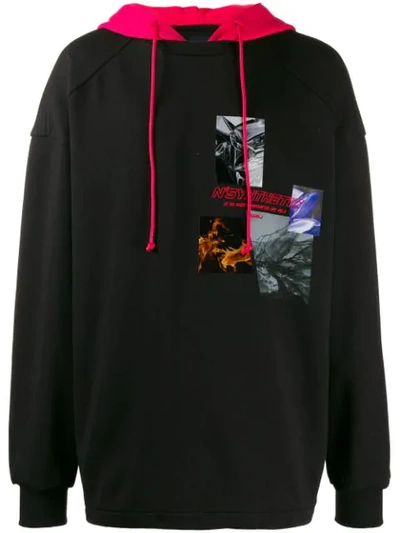 JUUN.J APPLIQUÉ DETAIL HOODIE - 黑色