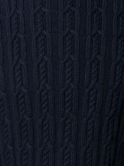 Shop Ami Alexandre Mattiussi Cable Knit Crew Neck Sweater In Blue