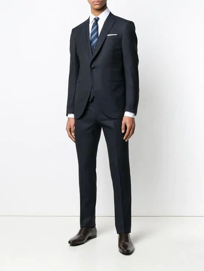 Shop Corneliani Classic Vest Suit In Blue