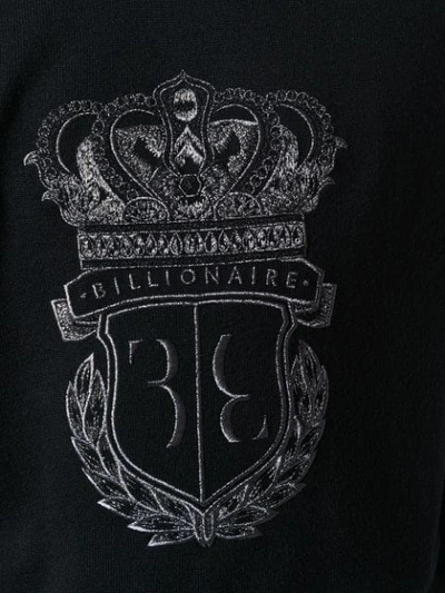 Shop Billionaire Embroidered Logo Jumper In Black