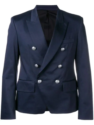 BALMAIN 双排扣西装夹克 - 蓝色