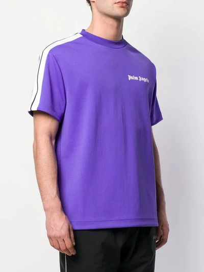 Shop Palm Angels Side Stripe Logo T-shirt In Purple