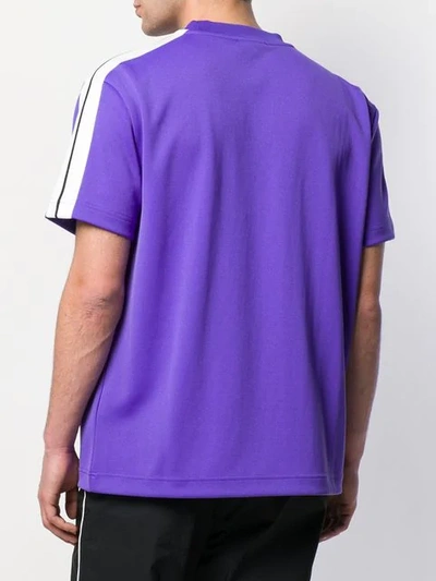 Shop Palm Angels Side Stripe Logo T-shirt In Purple