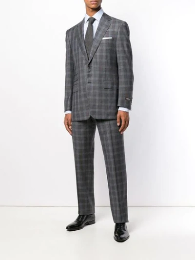 Shop Canali Two-piece Checked Suit - Grey