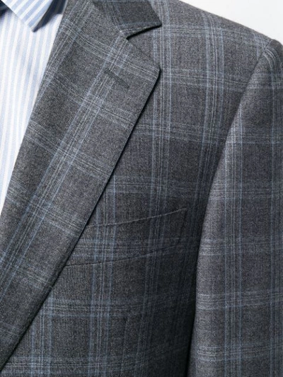 Shop Canali Two-piece Checked Suit - Grey