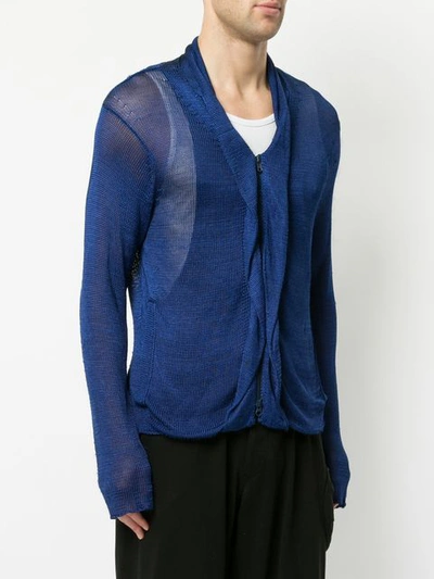 Pre-owned Yohji Yamamoto Vintage Zip Up Jacket In Blue