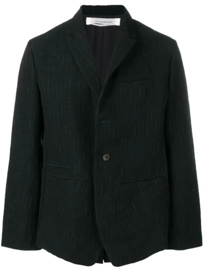 Shop Individual Sentiments Striped Single-breasted Jacket - Black