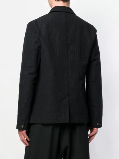 Shop Individual Sentiments Striped Single-breasted Jacket - Black