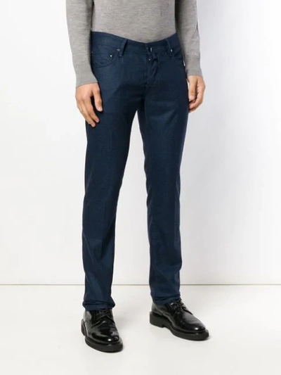 Shop Jacob Cohen Skinny Trousers In Blue