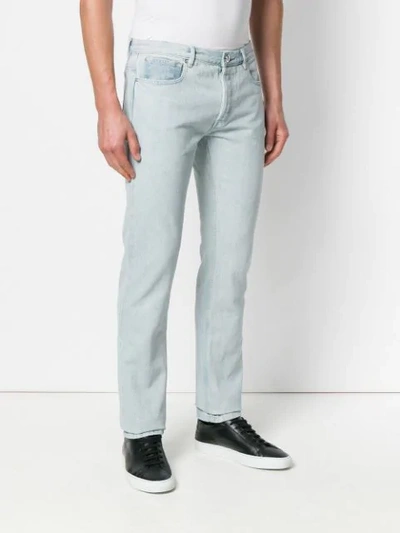 Shop Apc Bleached Slim Jeans In Blue