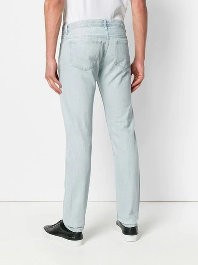 Shop Apc Bleached Slim Jeans In Blue