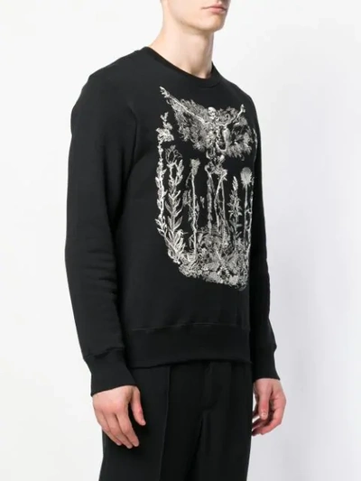 Shop Alexander Mcqueen Skeleton Print Sweatshirt In Black