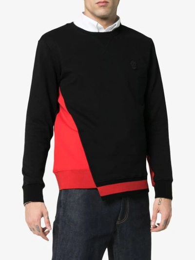 Shop Alexander Mcqueen Contrast Panels Sweatshirt - Black
