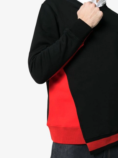 Shop Alexander Mcqueen Contrast Panels Sweatshirt - Black