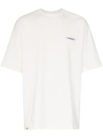 Shop Maison Kitsuné X Ader Error Play Logo T-shirt In White