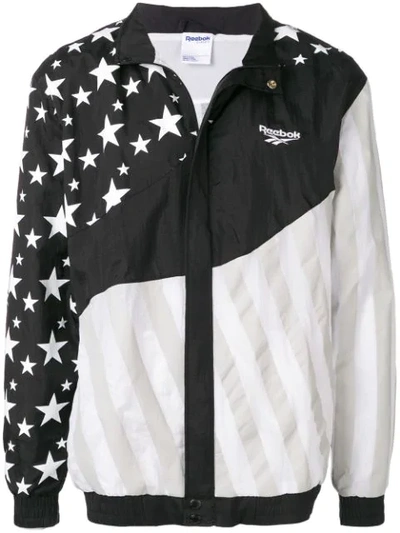 Shop Reebok Reflective Panelled Jacket In Black