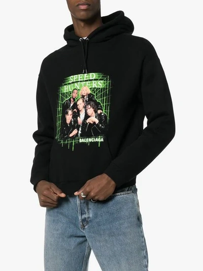 Shop Balenciaga Speed Hunter Hoodie In Black