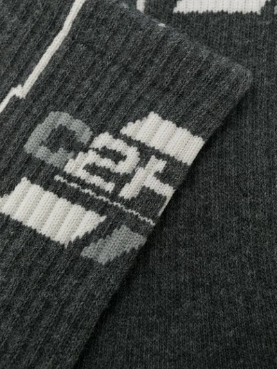 Shop C2h4 Contrast Logo Socks - Grey